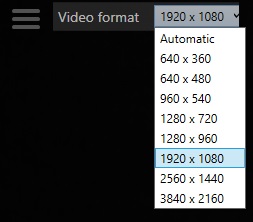 Iriun-Video-Format-Auswahl