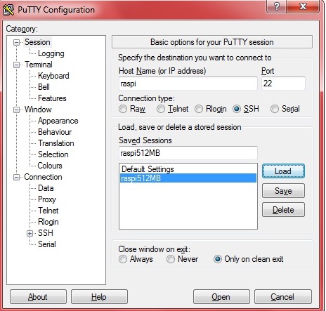 Bild 5.1 PuTTY konfigurieren für X11